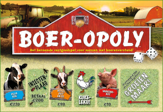 Opoly boer- - humoristisch vastgoed spel in het nederlands