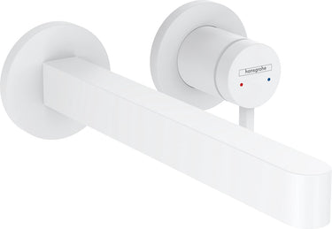 Hansgrohe finoris - inbouw wastafelmengkraan - ééngreeps bediening - met afvoerplug - 228mm - mat wit