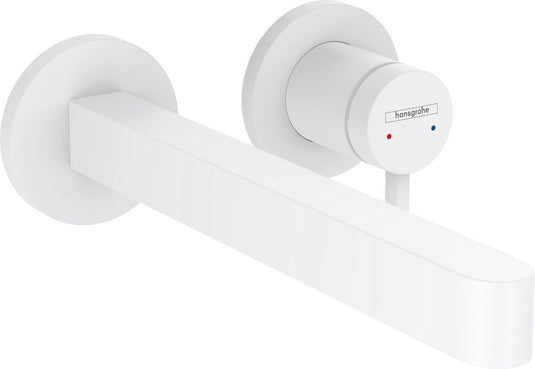 Hansgrohe finoris - inbouw wastafelmengkraan - ééngreeps bediening - met afvoerplug - 228mm - mat wit