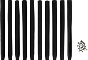 Nature - set paaltjes 10x + schroeven 20x - zwart - voor borderranden