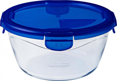 Pyrex - cook go schaal rond met deksel 0,7 liter - transparant