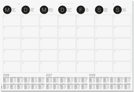 Sigel bureauonderlegger - ook te gebruiken als muurkalender - formaat a2 - met kalender 2026 2027 2028 - si-h6550
