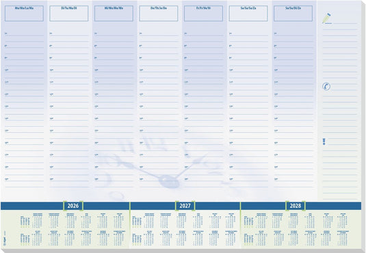 Sigel bureauonderlegger - time - met kalender 2026 2027 2028 - formaat a2 - 30 vel afscheurbaar - si-h6350