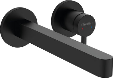 Hansgrohe finoris - inbouw wastafelmengkraan - ééngreeps bediening - met afvoerplug - 228mm - mat zwart