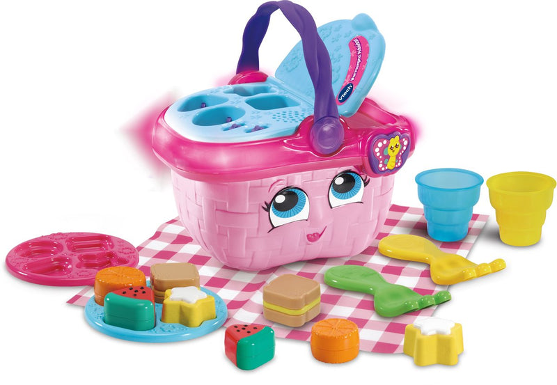 Load image into Gallery viewer, Vtech vormenpret picknickset - cadeau kinderen - educatief baby speelgoed - vormen, kleuren, etenswaren reacties - cadeau - 1 tot 4 jaar
