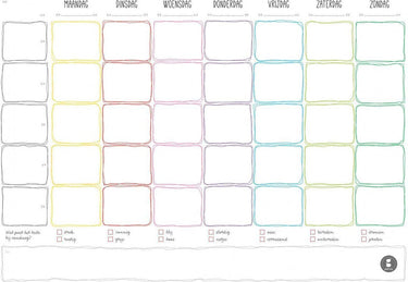 Merkloos sans marque gezinnig weekplanner notitieblok a4