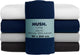 Hush. living hush living - hoeslaken percale 90x20xx+30cm - 100% katoen - 200tc - extra fris en koel - sterk en slijtvast - elastiek rondom - navy