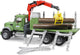 Bruder mack granite houttransportwagen met kraan en 3 boomstammen