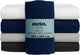Hush. living hush living - hoeslaken percale 180x20xx+30cm - 100% katoen - 200tc - extra fris en koel - sterk en slijtvast - elastiek rondom - navy