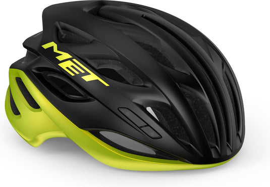 Met estro mips fietshelm mannen vrouwen – race fietshelm volwassenen - maat m (56-58cm) - black lime yellow allic matt glossy