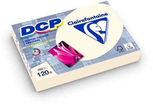 Clairefontaine dcp presentatiepapier a4, 120 g, ivoor, pak van 250 vel