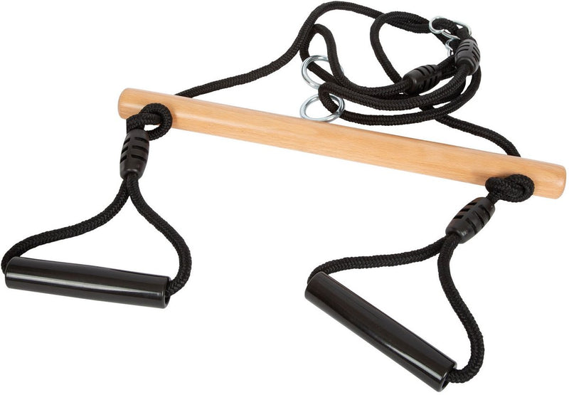 Load image into Gallery viewer, Small foot - houten trapezeschommel met gymnastiekringen black line
