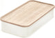Idesign witte bakjes met bamboe deksel - 08641eu - stapelbaar, met deksel, bpa-vrij