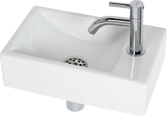 Plieger austin fonteinset – fonteinset toilet – fonteinset rechts – wit keramiek – incl. fonteinkraan en sifon