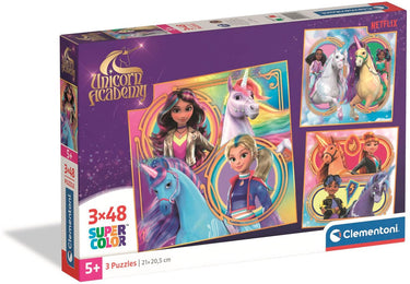 Clementoni puzzel unicorn academy - 3x48st.