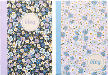 Kangaro schriften - b'log flowers - formaat a5 - met lijn - 2 stuks