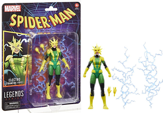 Hasbro spider-man marvel legends retro action figure electro (francine frye) 15 cm action figuur