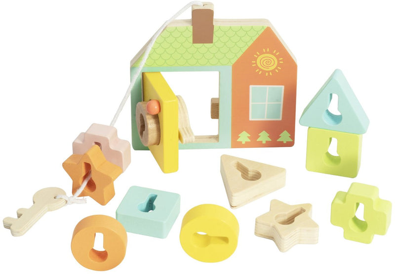 Load image into Gallery viewer, Classic world houten vormenhuis slot spel - educatief speelgoed 11-delig.
