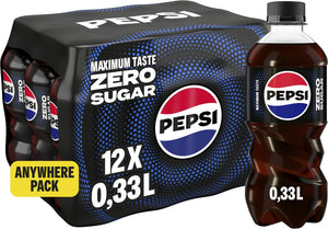 Pepsi - zero sugar - 12 x 330 ml - voordeelverpakking