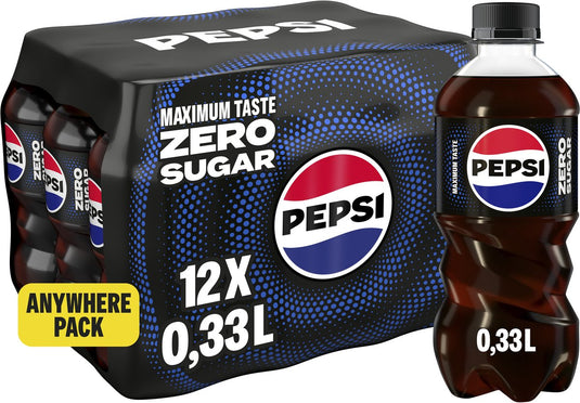 Pepsi - zero sugar - 12 x 330 ml - voordeelverpakking