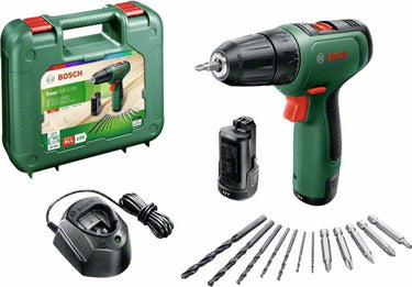 Bosch easydrill 1200 accuschroefboormachine - met dubbele schroefbit en koffer - met 2x 12 v accu en lader