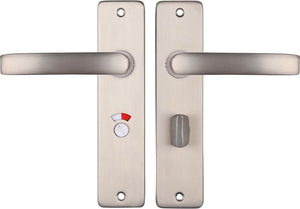 Starx deurklink zilver - rvs look â€“ deurbeslag â€“ deurschild met toiletsluiting (wc57â€“5) â€“ deurklink blok