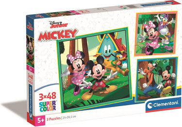 Clementoni legpuzzel super color vierkant mickey and friends, 3x48st.