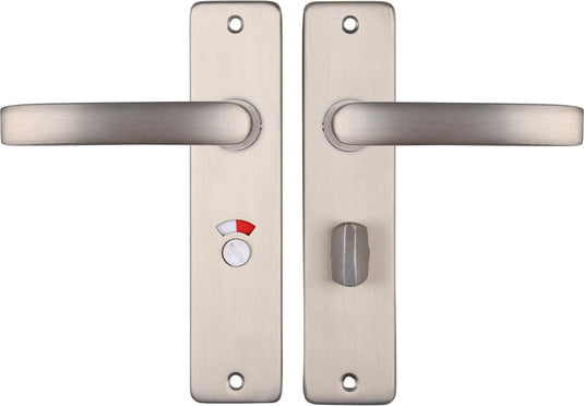 Starx deurklink zilver - rvs look â€“ deurbeslag â€“ deurschild met toiletsluiting (wc57â€“5) â€“ deurklink blok