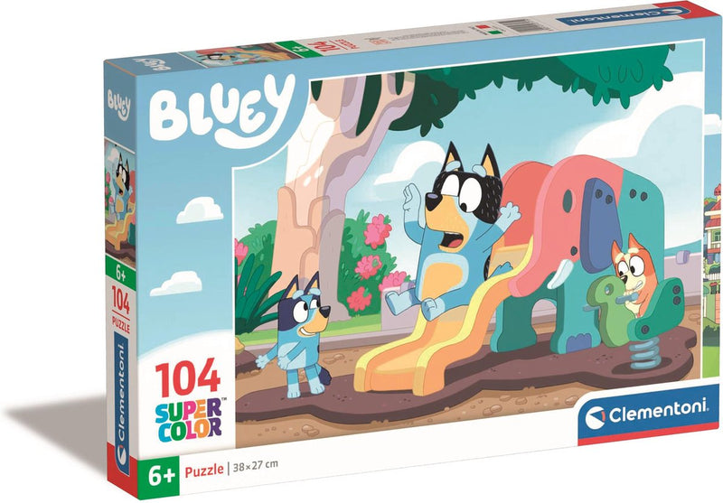 Load image into Gallery viewer, Clementoni legpuzzel bluey op de glijbaan, 104st.
