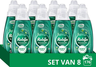 Robijn quickwash vloeibaar wasmiddel - spring blossom - 8 flessen - 176 wasbeurten - voordeel verpakking