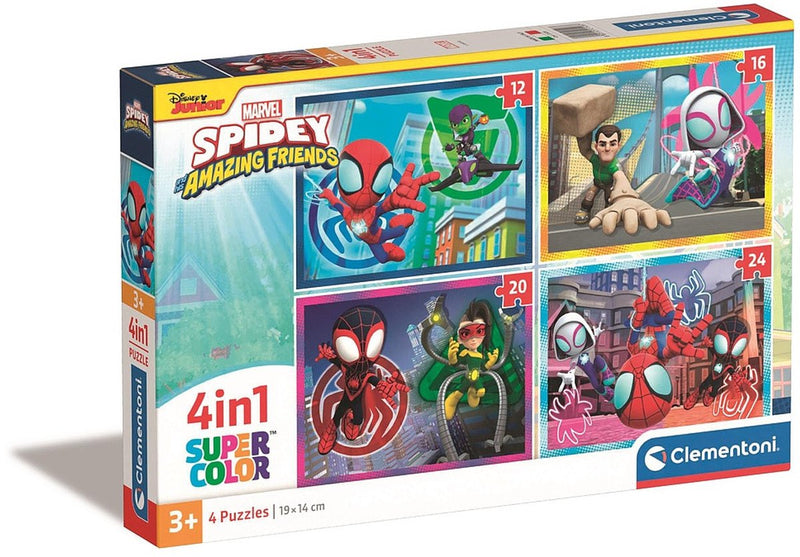 Load image into Gallery viewer, Clementoni legpuzzel 4in1 spidey and his amazing friends
