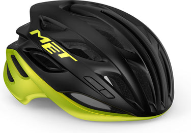 Met estro mips fietshelm mannen vrouwen – race fietshelm volwassenen - maat l (58-61cm) - black lime yellow allic matt glossy