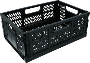 Dresco fietskrat - compact inklapbaar - voor voordrager bakkersrek of bagagedrager -17 liter - 43x29x16 cm - geperforeerde bodem