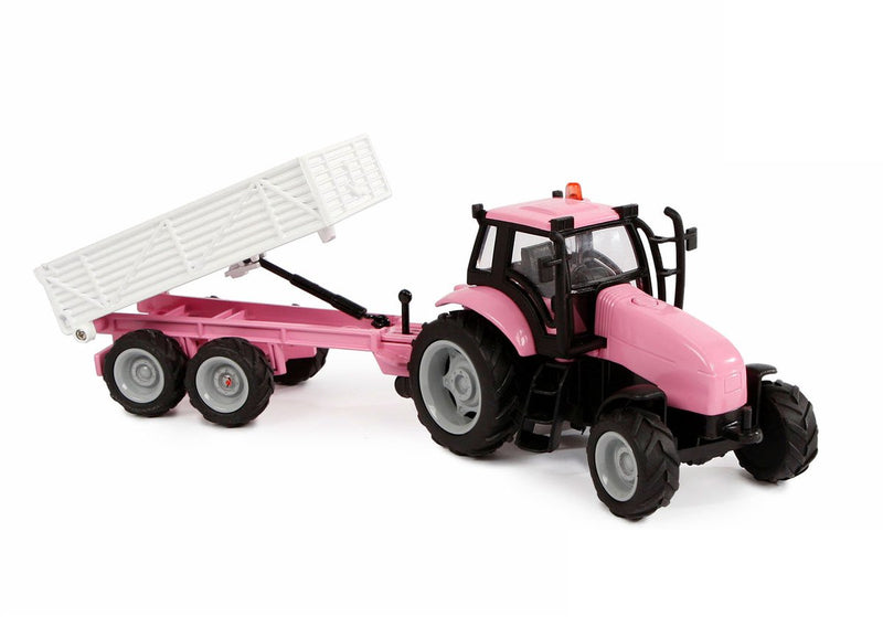 Load image into Gallery viewer, Kids globe tractor met aanhanger die cast met licht en geluid - 25cm

