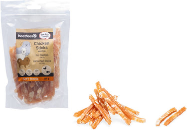Beeztees tasty treats kip staafjes met vis - hondensnacks - hondenkoekjes - hondensoepjes - 200 gram