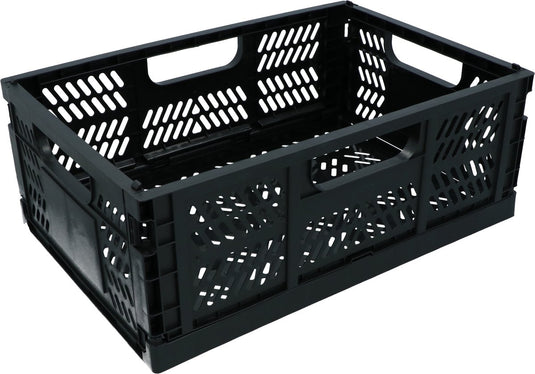 Dresco fietskrat - compact inklapbaar - voor voordrager bakkersrek of bagagedrager -17 liter - 43x29x16 cm - geperforeerde bodem