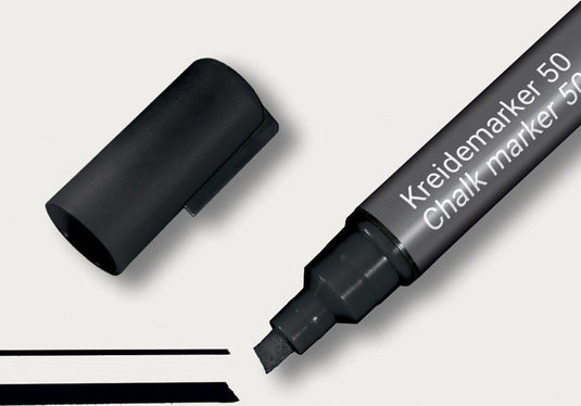 Sigel krijtstift - beitelpunt - 1-5mm - zwart - si-ba180