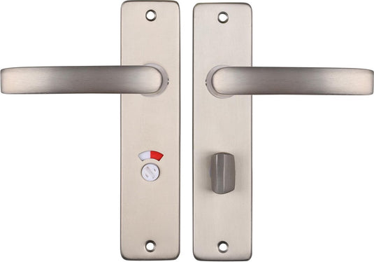 Starx deurklink zilver - rvs look â€“ deurbeslag â€“ deurschild met toiletsluiting (wc63â€“8) â€“ deurklink blok