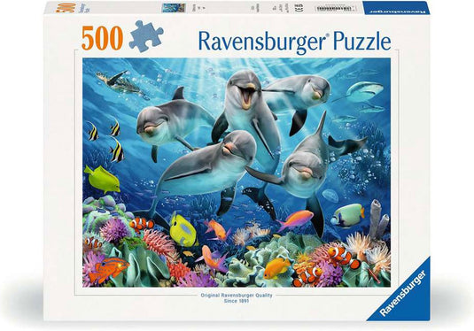 Ravensburger puzzel dolfijnen in het koraalrif - legpuzzel - 500 stukjes