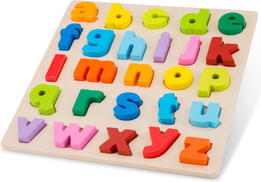 New classic toys ® houten alfabet puzzel - abc kleine lletters a t m z - kleurrijke educatieve legpuzzel - alfabet leren - peuterspeelgoed - vanaf 24 maanden