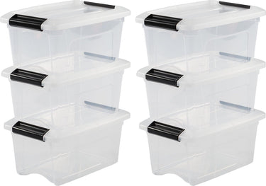 Iris new topbox opbergbox - 5l - kunststof - transparant zwart - set van 6