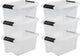 Iris new topbox opbergbox - 5l - kunststof - transparant zwart - set van 6