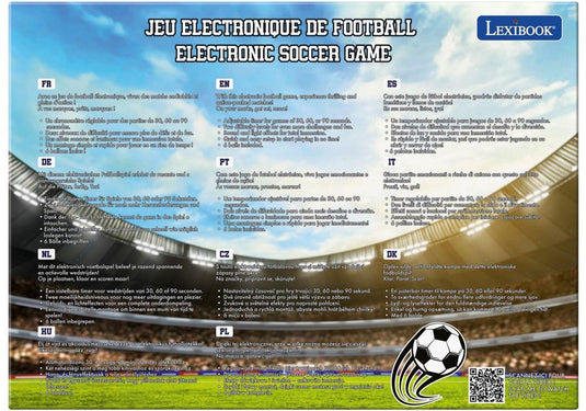 Lexibook elektronisch voetbal spel met verlichting en geluid voor 2 spelers
