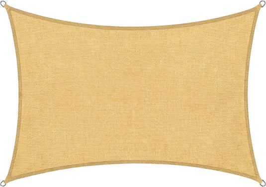 Abbey camp schaduwdoek - hdpe - 3 x 4 m - zand - zonnedoek - rvs ringen - valletta-340