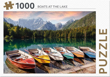 Rebo legpuzzel - 1000 st - boats at the lake - premium quality