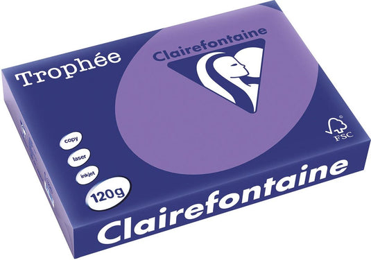 Clairefontaine trophée intens, gekleurd papier, a4, 120 g, 250 vel, violet