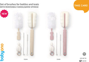 Babyono baby ono roze fles speen borstel set