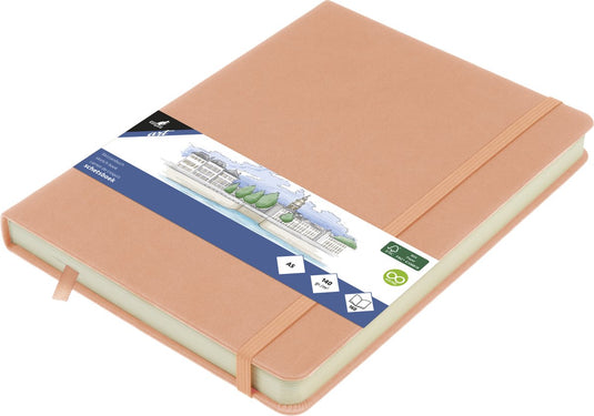 Kangaro schetsboek a5 - oudroze - pu hardcover - met elastiek en lint - schetsblok - schetsboeken - k-861222