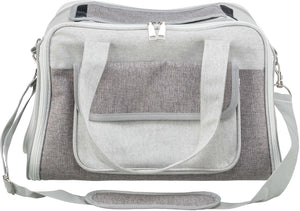 Trixie hondentas libby grijs - gaas-inzetstuk, 42x25x27 cm - met schouderriem en korthouder