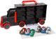 Toi toy turbo racers vrachtwagen met 6 pull-back raceauto's